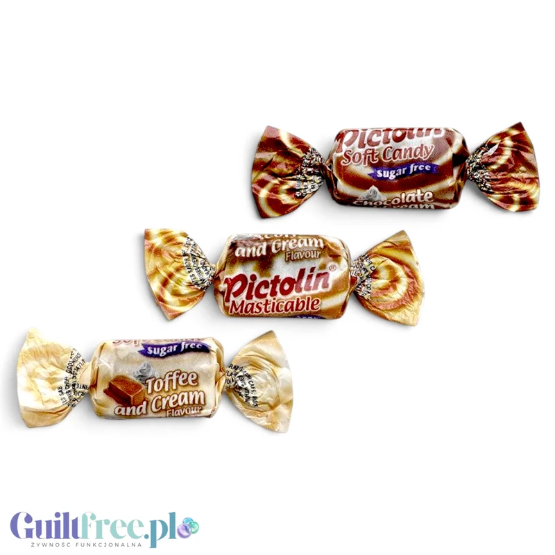 Pictolin Blanditos Chews-Tendres - miękkie ciągutki krówki toffee bez cukru na wagę 100g