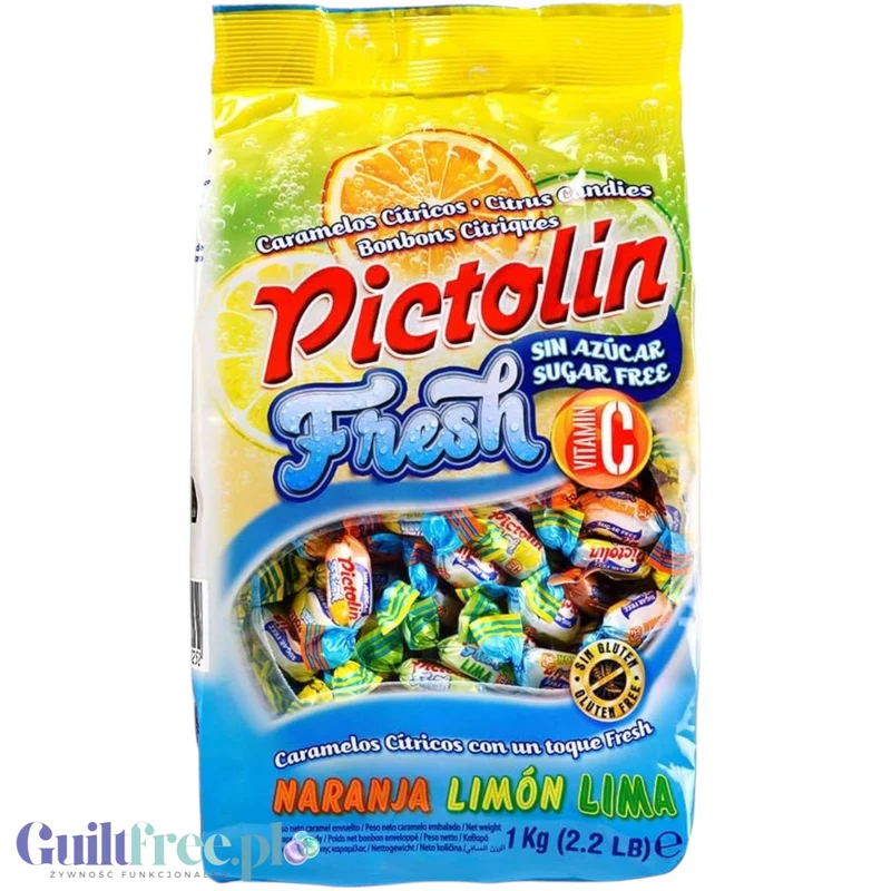 Pictolin Fresh landrynki bez cukru (Cytryna, Pomarańcza, Limonka) 1 kg