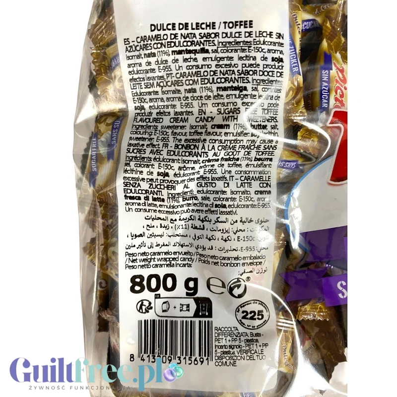 Pictolin Caramels de Dulce de Leche 0,8kg - śmietankowo-toffee karmelki bez cukru