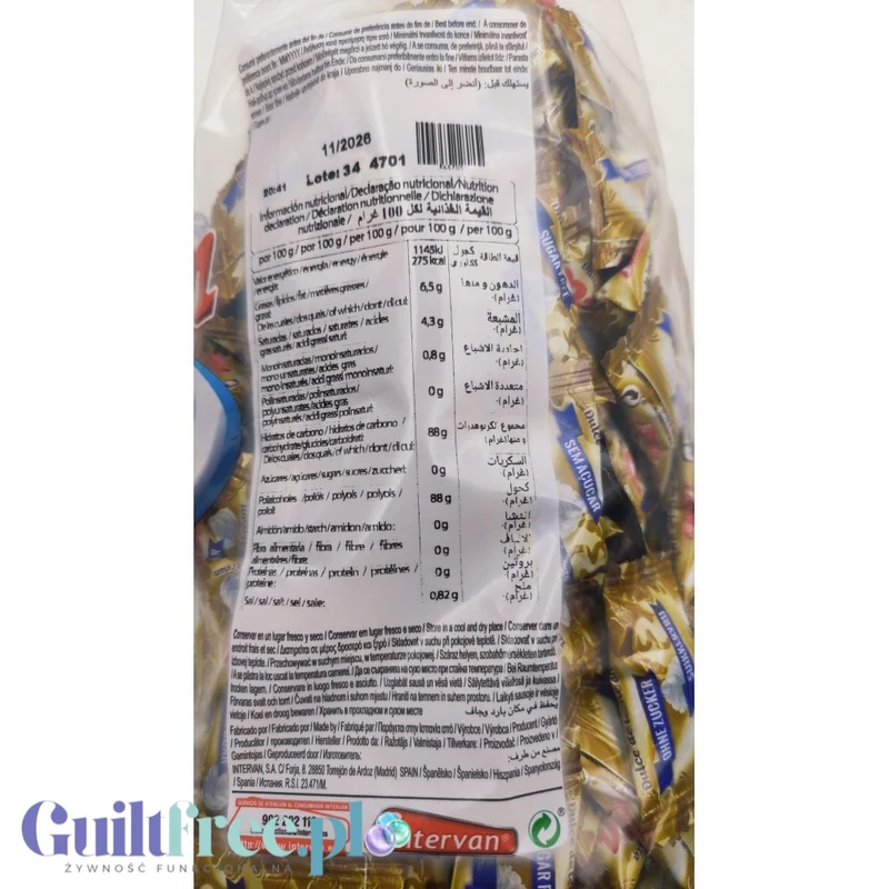 Pictolin Caramels de Dulce de Leche 0,8kg - śmietankowo-toffee karmelki bez cukru
