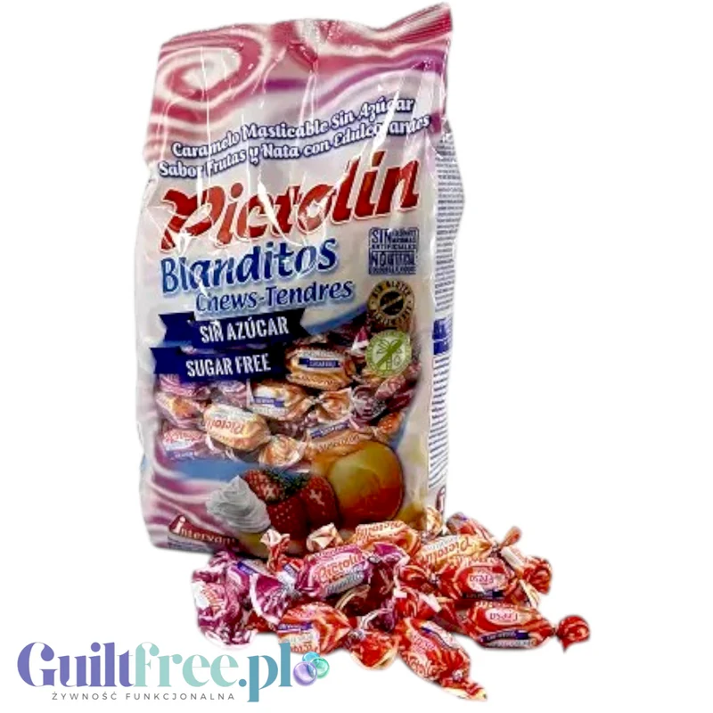 Pictolin Blanditos 1kg - miękkie śmietankowo-owocowe cukierki bez cukru