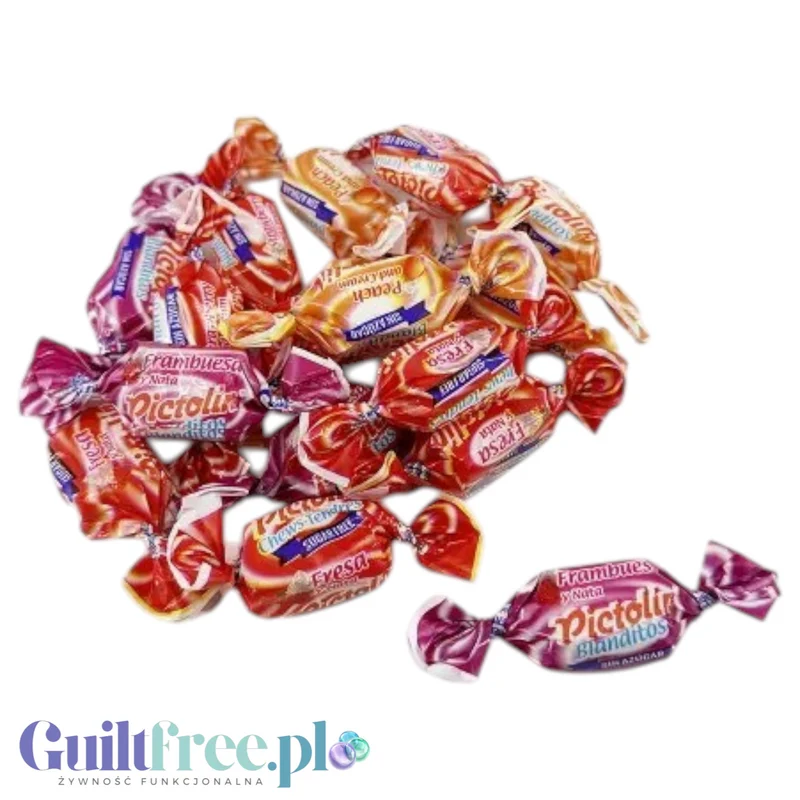 Pictolin Blanditos 1kg - miękkie śmietankowo-owocowe cukierki bez cukru
