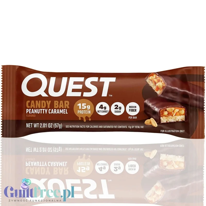 Quest Candy Bar Peanutty Caramel - niesamowicie pyszny baton proteinowy z karmelem, czekoladą i orzeszkami