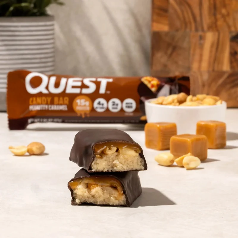 Quest Candy Bar Peanutty Caramel - niesamowicie pyszny baton proteinowy z karmelem, czekoladą i orzeszkami