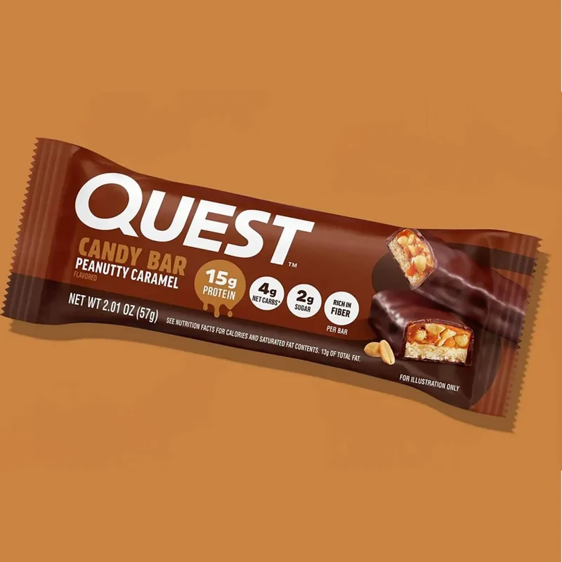Quest Candy Bar Peanutty Caramel - niesamowicie pyszny baton proteinowy z karmelem, czekoladą i orzeszkami