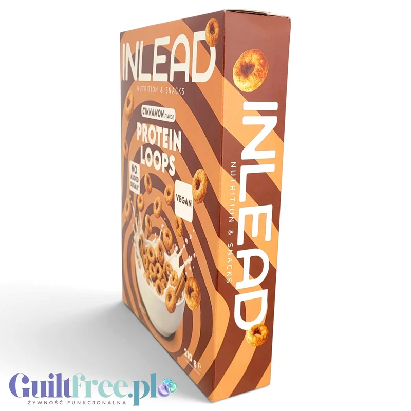 Inlead Protein Loops Cinnamon Flavor - wegańskie proteinowe kółeczka śniadaniowe bez cukru i glutenu