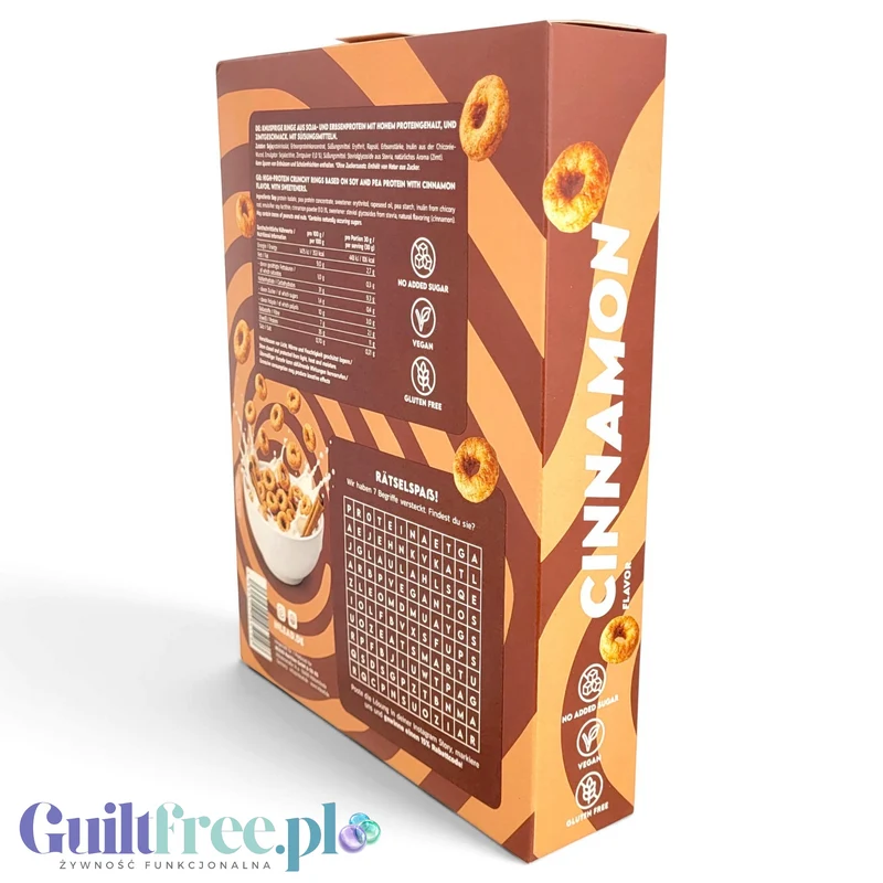 Inlead Protein Loops Cinnamon Flavor - wegańskie proteinowe kółeczka śniadaniowe bez cukru i glutenu