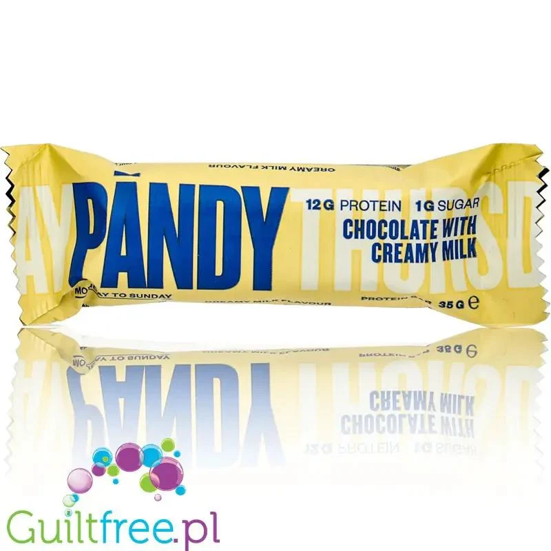 Pandy Protein Chocolate & Creamy Milk - piankowy baton białkowy 12g białka & 135kcal