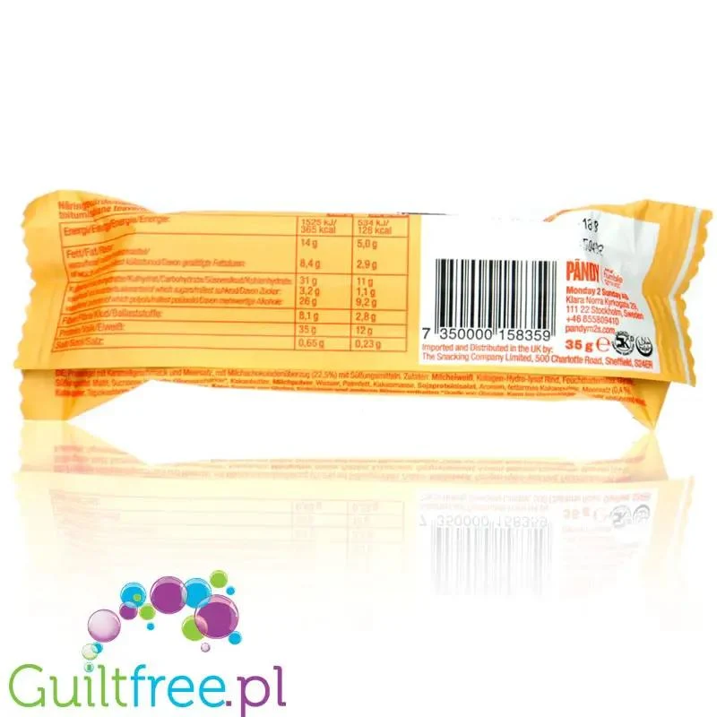 Pandy Protein Candy Bar Caramel Sea Salt - piankowy baton białkowy 12g białka & 128kcal, Solony Karmel