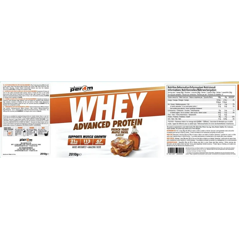 Per4M Whey Advanced Protein French Toast Maple Swirl 2010g - gęsta odżywka białkowa WPC, WPI & MPC
