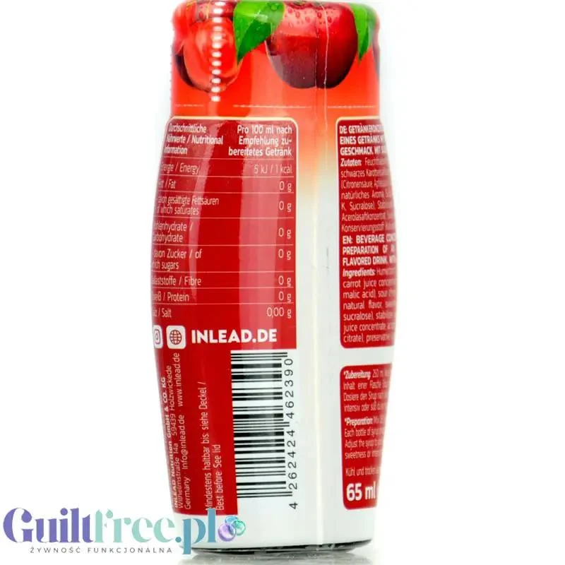 Inlead Squeeze Syrup Acerola Cherry - skoncentrowany syrop do wody bez cukru i kalorii na 8L
