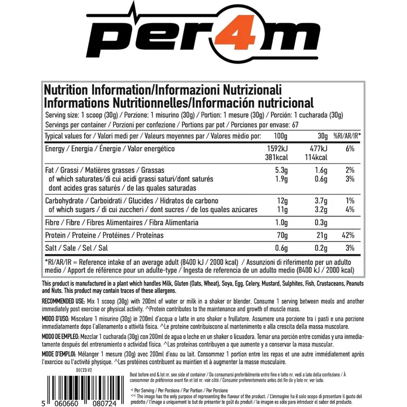 Per4m Whey Advanced Protein Carrot Cake 900g - gęsta odżywka białkowa WPC, WPI & MPC, Ciasto Marchewkowe