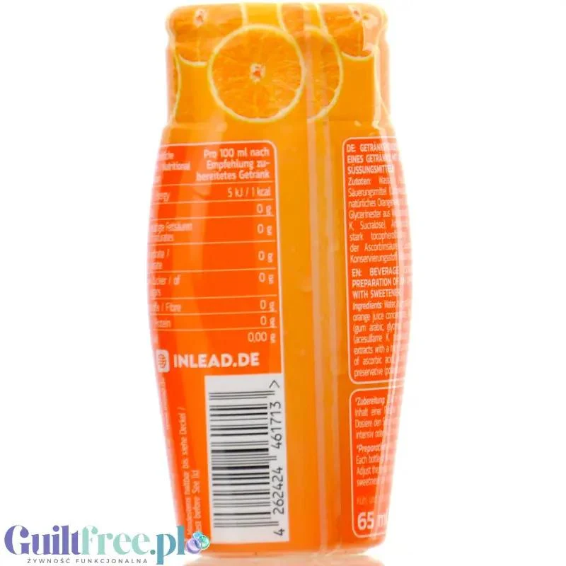 Inlead Squeeze Syrup Miami Orange - skoncentrowany syrop do wody bez cukru i kalorii na 8L