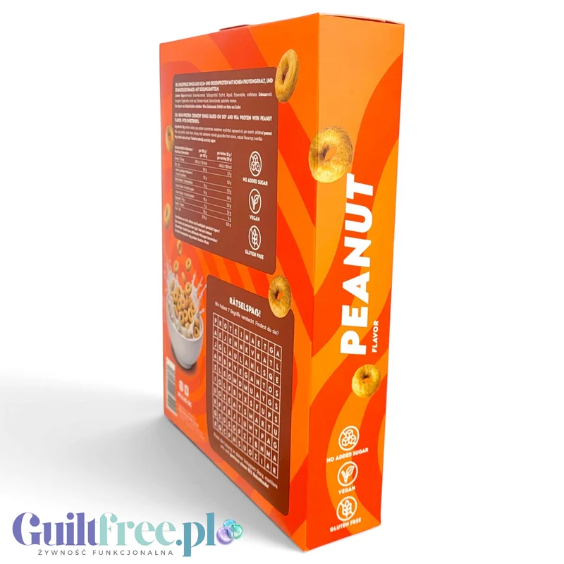 Inlead Protein Loops Peanut Flavor - wegańskie proteinowe kółeczka śniadaniowe bez cukru i glutenu