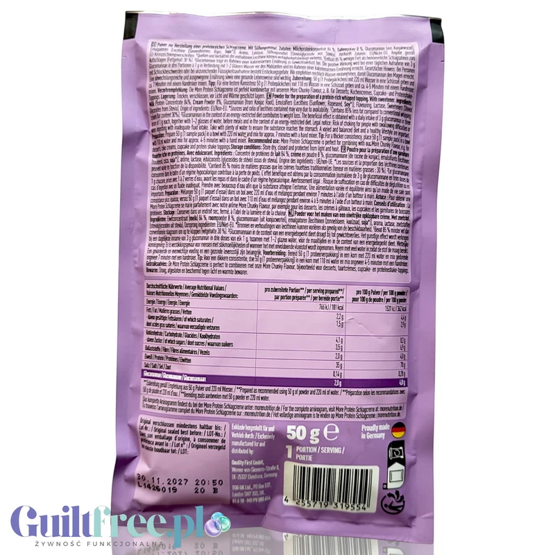 More Nutrition Protein Schlagcreme 50g - proteinowa bita śmietana w proszku bez cukru GAME CHANGER
