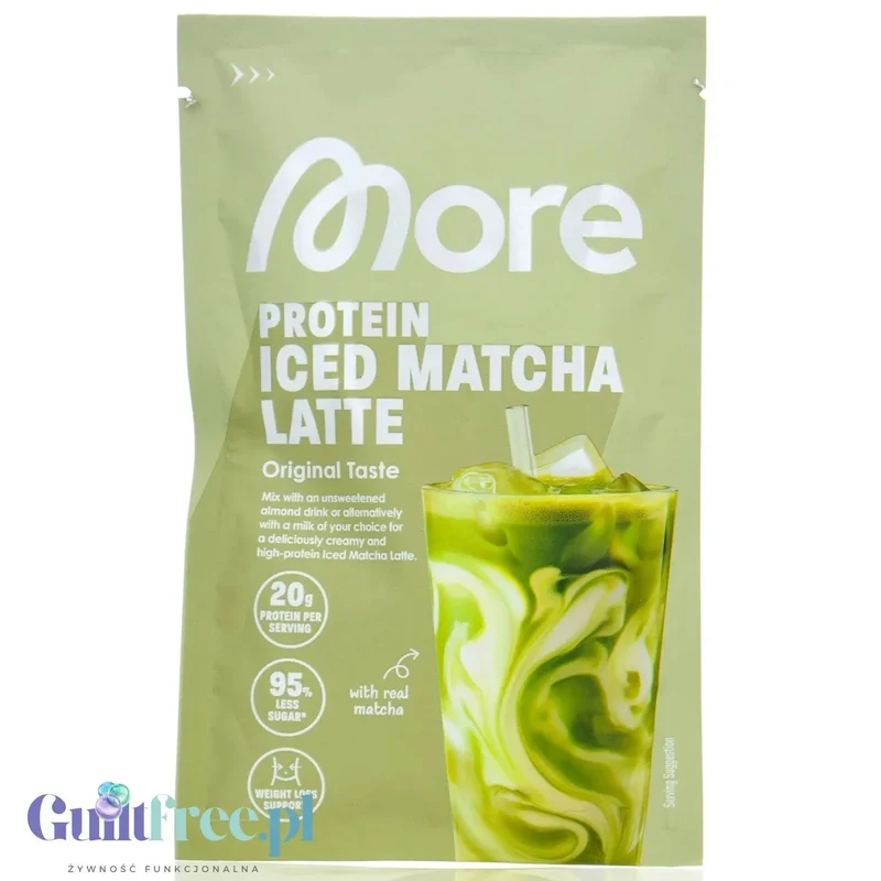 More Nutrition Protein Iced Matcha Latte 25g - proteinowa zielona herbata matcha bez cukru 20g białka