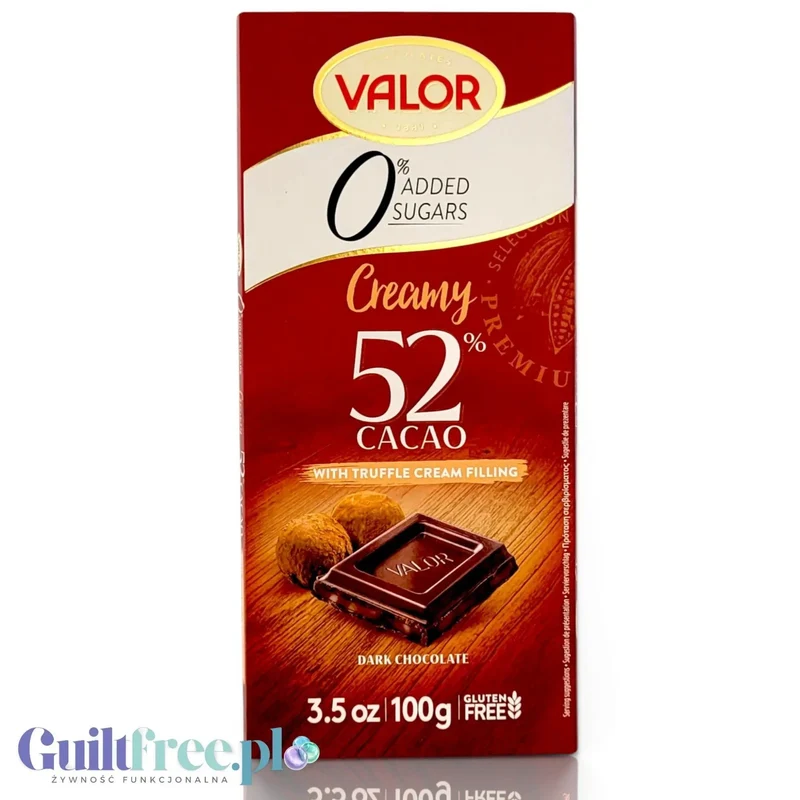 Valor gorzka czekolada bez cukru z nadzieniem truflowym