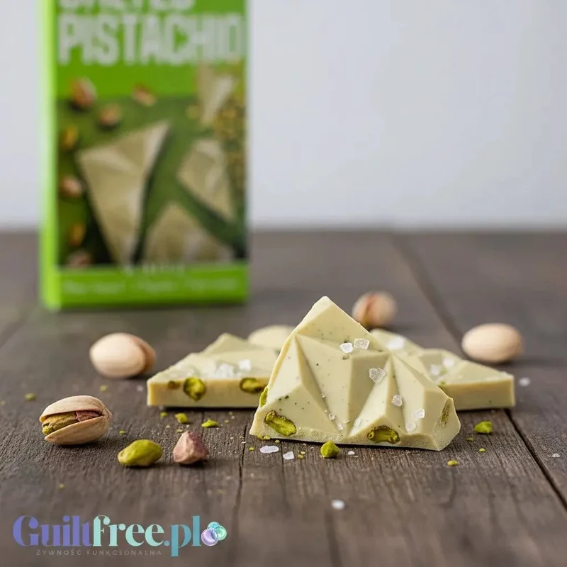 Benjamissimo Salted Pistachio – bio wegańska biała tabliczka kakaowa z pistacjami i solą himalajską