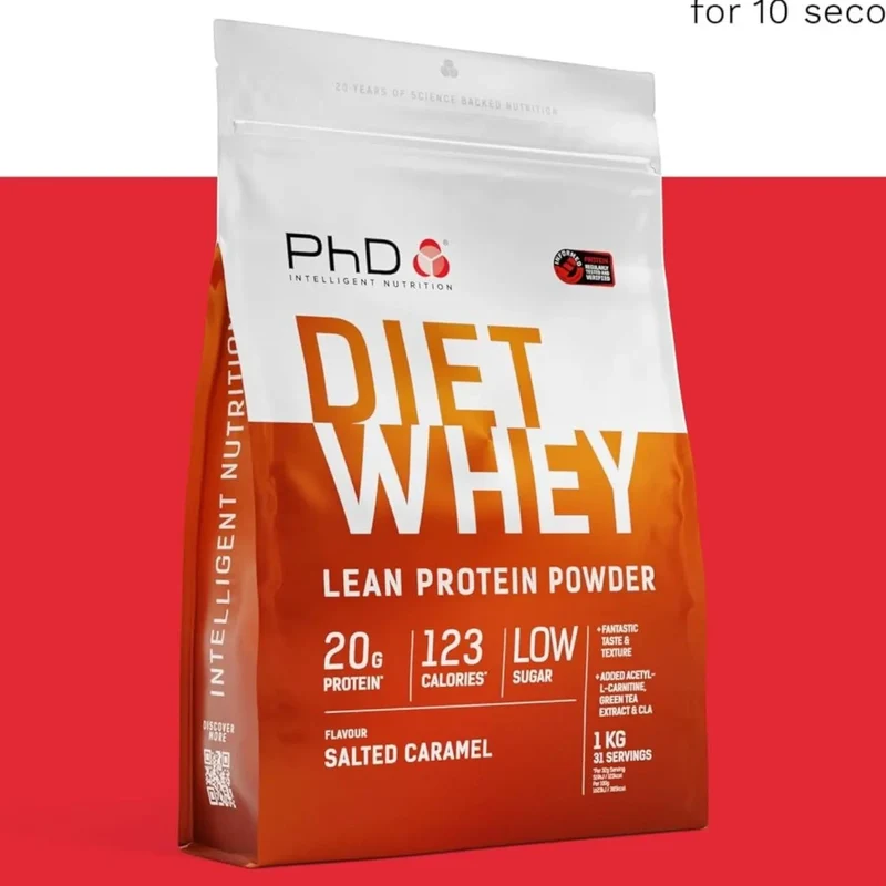 PhD Diet Whey Lean Protein Salted Caramel 1kg - odżywka białkowa z L-karnityną, CLA i ekstraktem zielonej herbaty