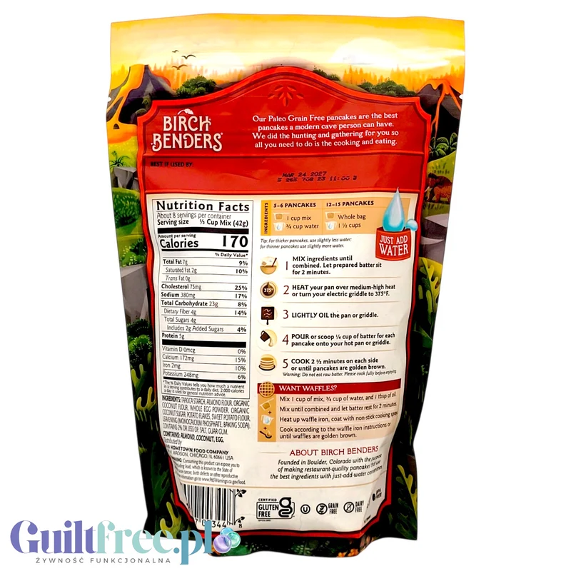 Birch Benders Paleo Pancake & Waffle - mix do naleśników i gofrów bez glutenu