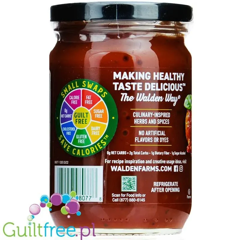 Walden Farms Tomato & Basil Pasta Sauce USA - sos pomidorowy z bazylią ze stewią