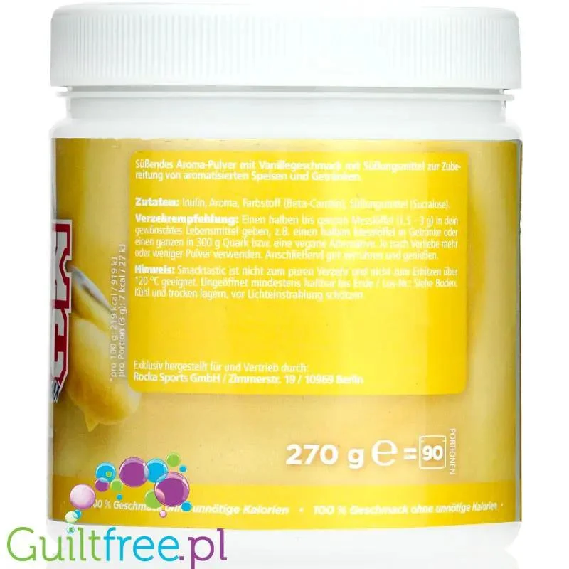 Rocka Nutrition Smacktastic Vanilla Cream 250g - wegański słodzący aromat waniliowy w proszku
