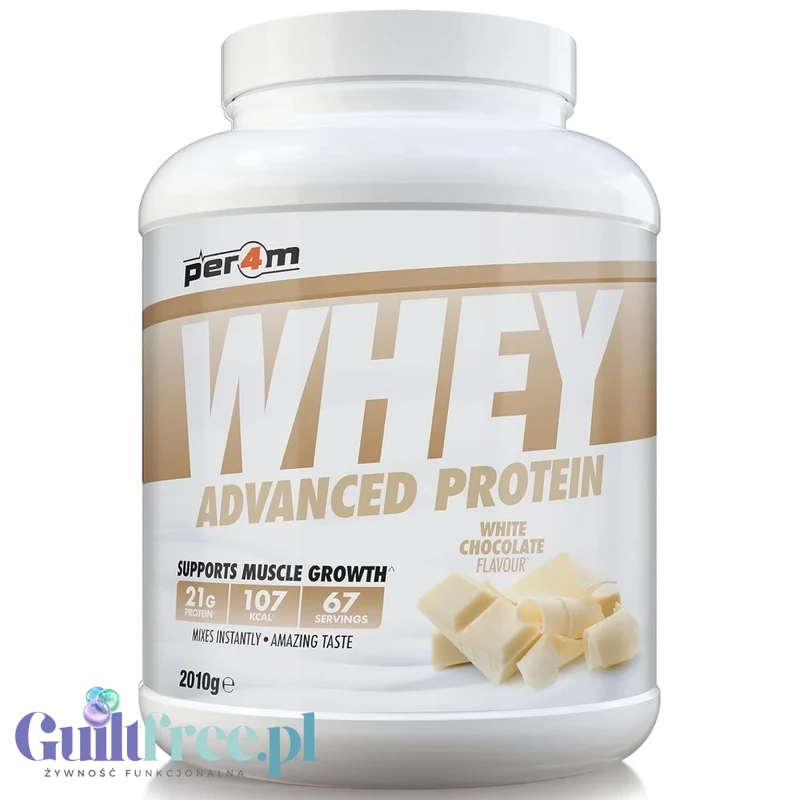 Per4M Whey Advanced Protein White Chocolate 2010g - gęsta odżywka białkowa WPC, WPI & MPC
