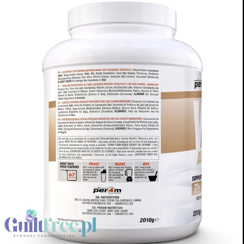 Per4M Whey Advanced Protein White Chocolate 2010g - gęsta odżywka białkowa WPC, WPI & MPC