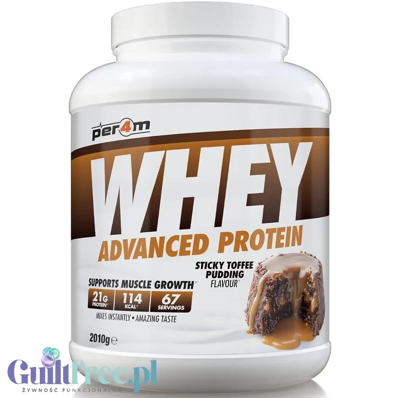Per4M Whey Advanced Protein Sticky Toffee Pudding 2010g - gęsta odżywka białkowa WPC, WPI & MPC