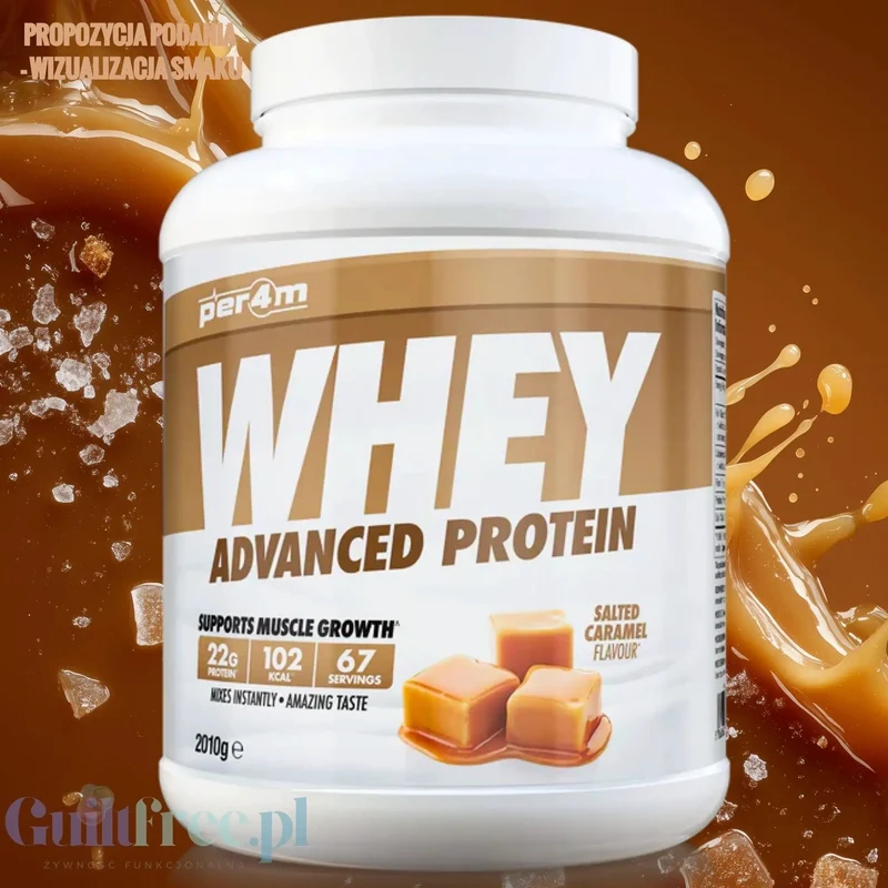 Per4m Whey Advanced Protein Salted Caramel 2kg - gęsta odżywka białkowa WPC, WPI & MPC