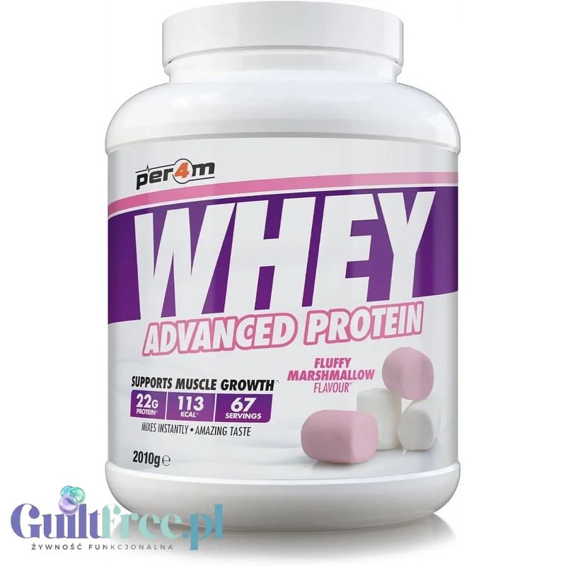 Per4M Whey Advanced Protein Fluffy Marshmallow 2010g - gęsta odżywka białkowa WPC, WPI & MPC