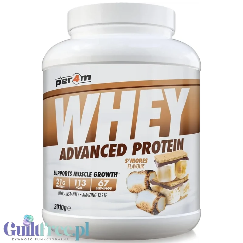 Per4M Whey Advanced Protein S'mores 2010g - gęsta odżywka białkowa WPC, WPI & MPC