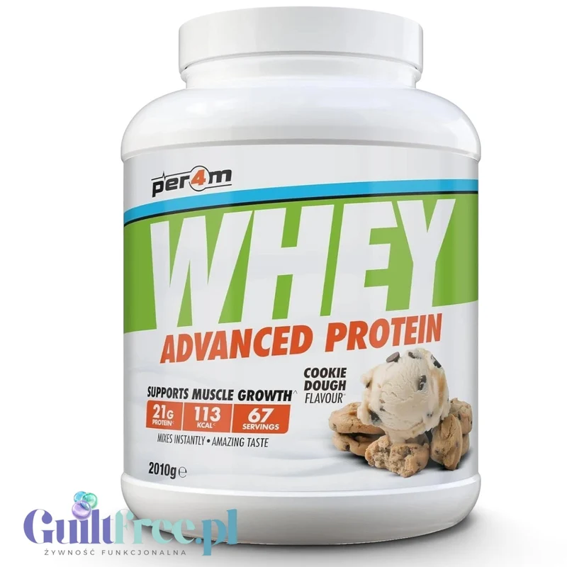 Per4M Whey Advanced Protein Cookie Dough 2010g - gęsta odżywka białkowa WPC, WPI & MPC