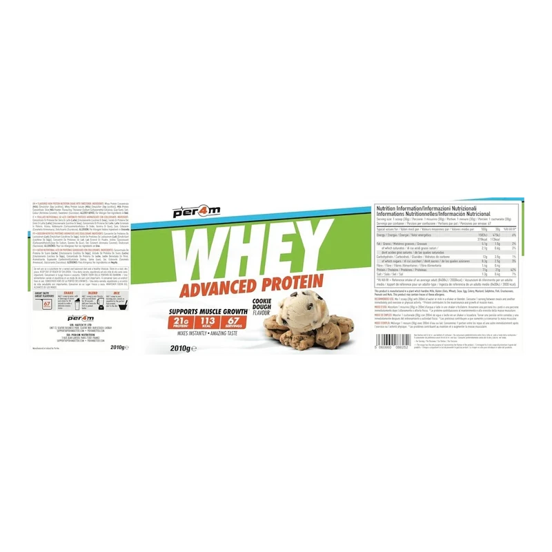Per4M Whey Advanced Protein Cookie Dough 2010g - gęsta odżywka białkowa WPC, WPI & MPC