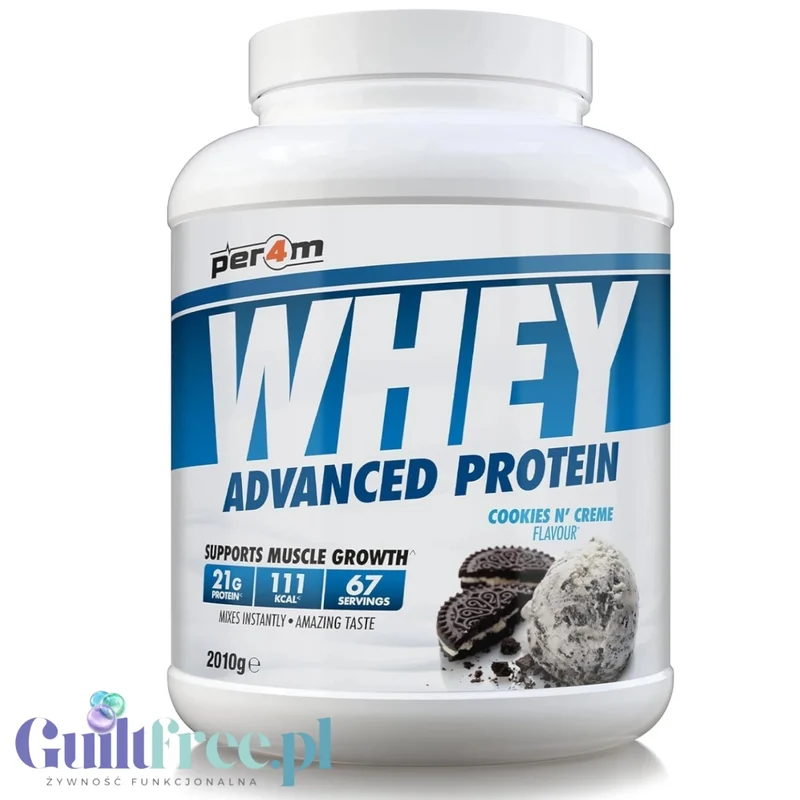 Per4M Whey Advanced Protein Cookies Cream 2010g - gęsta odżywka białkowa WPC, WPI & MPC