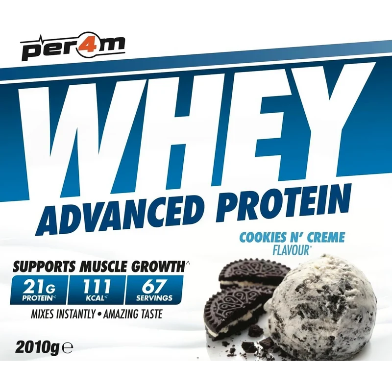 Per4M Whey Advanced Protein Cookies Cream 2010g - gęsta odżywka białkowa WPC, WPI & MPC