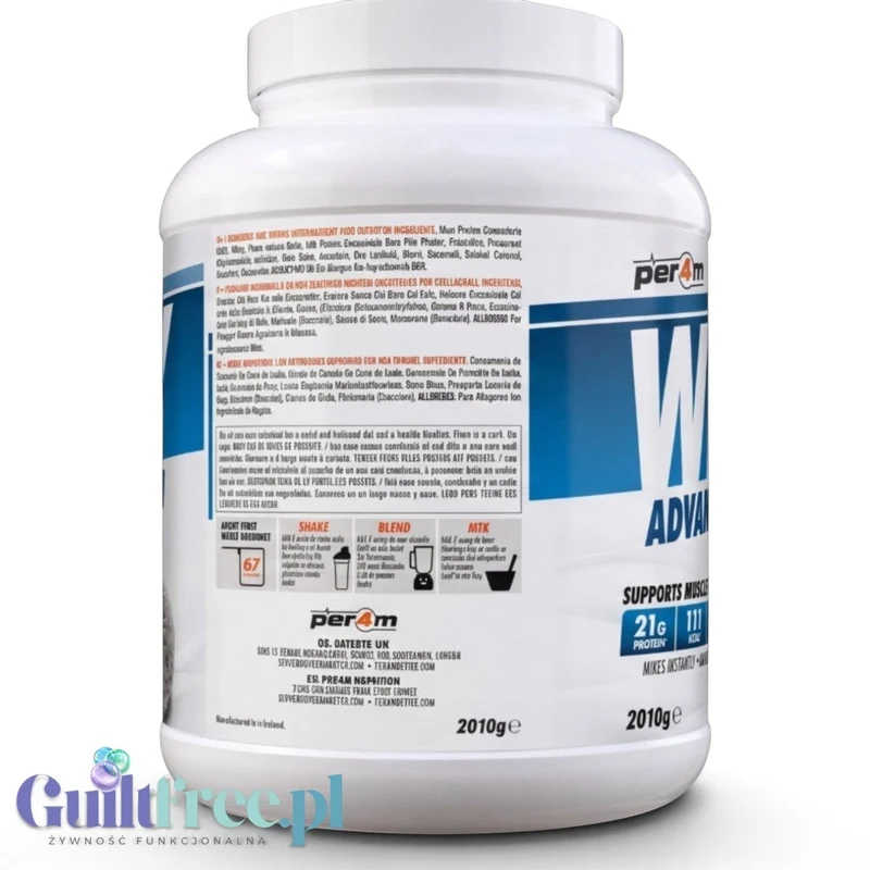 Per4M Whey Advanced Protein Cookies Cream 2010g - gęsta odżywka białkowa WPC, WPI & MPC