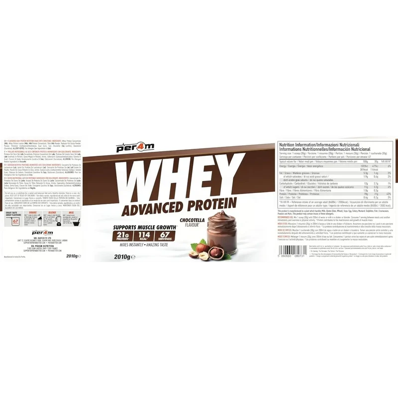 Per4M Whey Advanced Protein Chocotella 2010g - gęsta odżywka białkowa WPC, WPI & MPC
