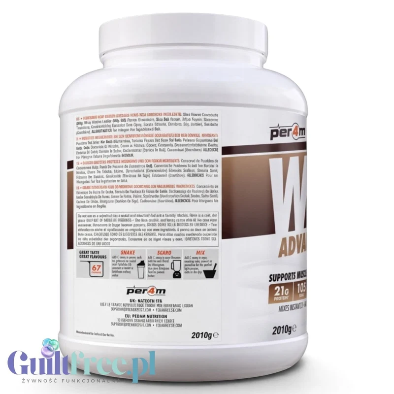 Per4M Whey Advanced Protein Chocolate Brownie Batter 2010g - gęsta odżywka białkowa WPC, WPI & MPC