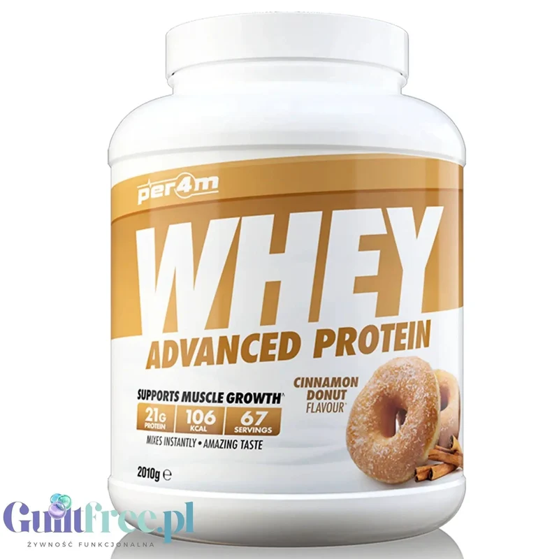 Per4m Whey Advanced Protein Cinnamon Donut 2kg - gęsta odżywka białkowa WPC, WPI & MPC, Cynamonowy Donut