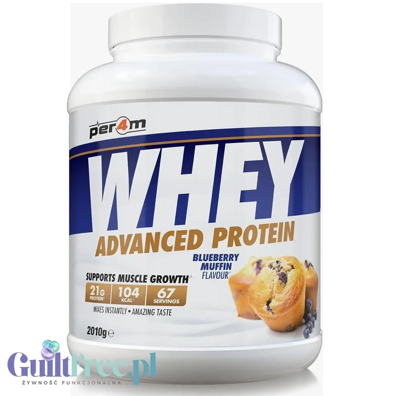 Per4M Whey Advanced Protein Blueberry Muffin 2010g - gęsta odżywka białkowa WPC, WPI & MPC