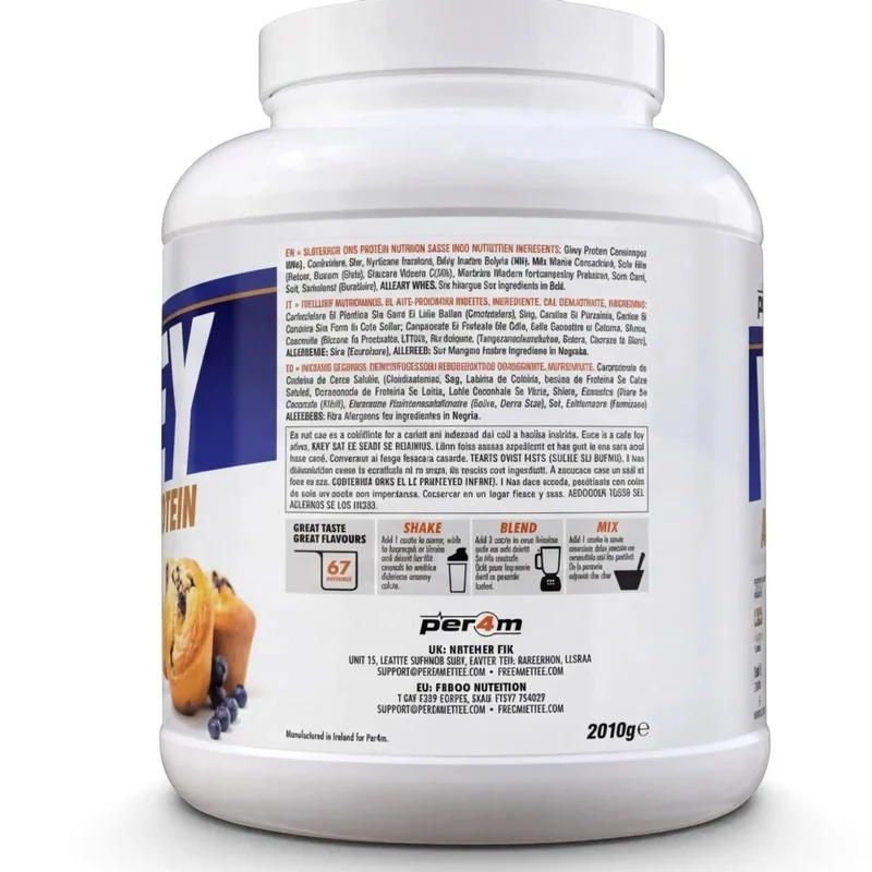 Per4M Whey Advanced Protein Blueberry Muffin 2010g - gęsta odżywka białkowa WPC, WPI & MPC