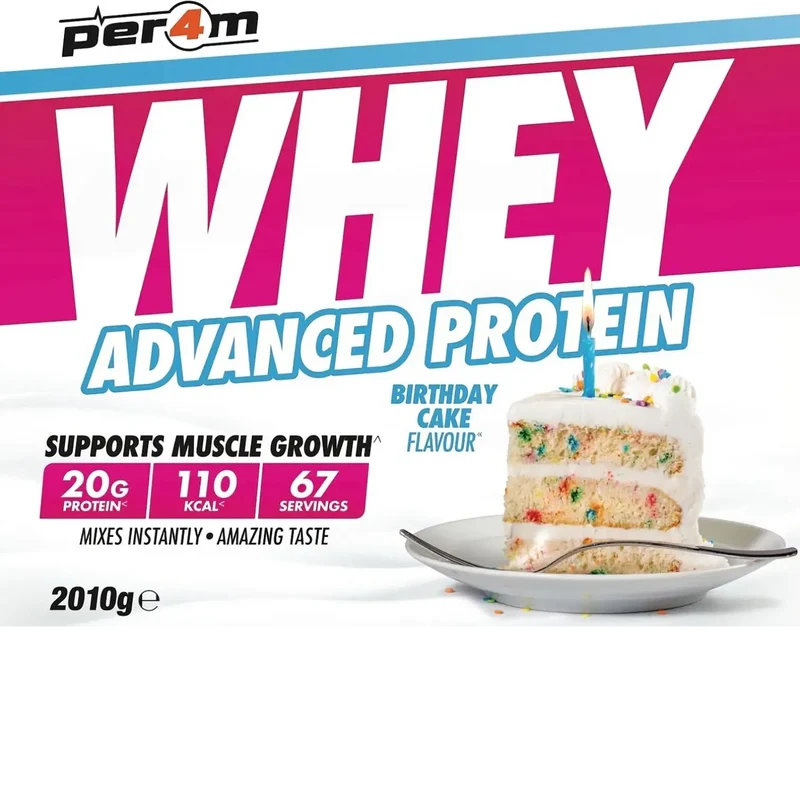 Per4M Whey Advanced Protein Birthday Cake 2010g - gęsta odżywka białkowa WPC, WPI & MPC