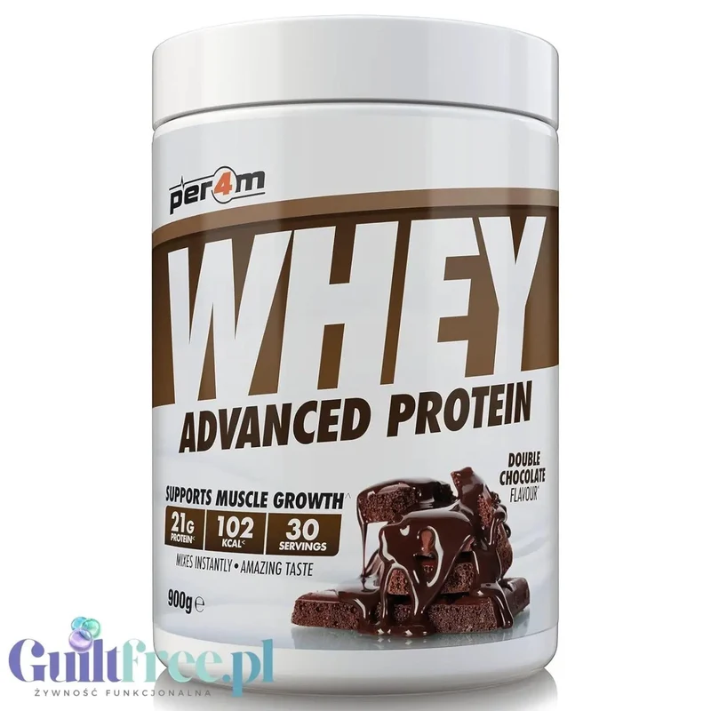 Per4m Whey Advanced Protein Double Chocolate 900g - gęsta odżywka białkowa WPC, WPI & MPC