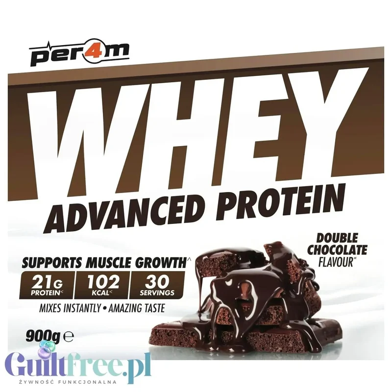 Per4M Whey Advanced Protein Double Chocolate 2010g - gęsta odżywka białkowa WPC, WPI & MPC