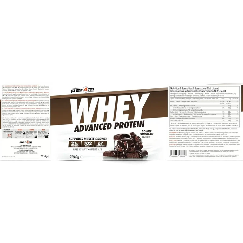Per4M Whey Advanced Protein Double Chocolate 2010g - gęsta odżywka białkowa WPC, WPI & MPC
