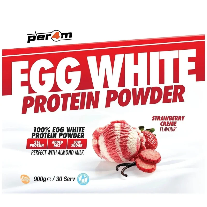 Per4m Egg White Protein Strawberry Creme 900g - odżywka białkowa z białek jaj albuminy