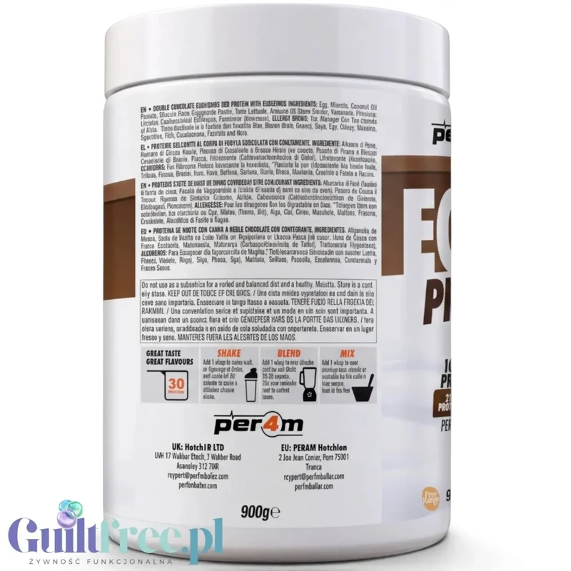 Per4m Egg White Protein Double Chocolate 900g - odżywka białkowa z białek jaj albuminy