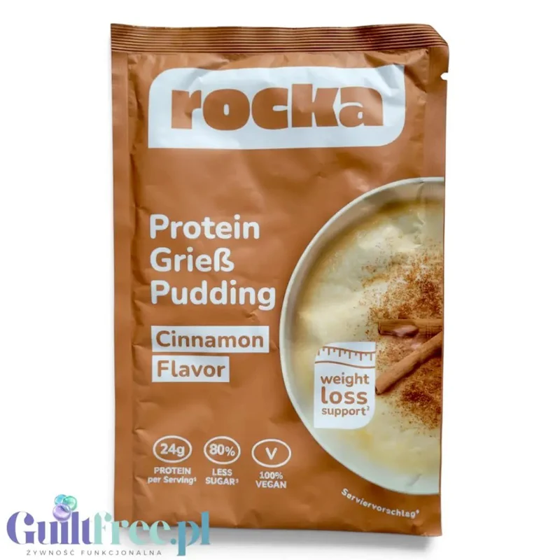 Rocka Nutrition Protein Griesspudding Cinnamon Flavor - wegańska proteinowa kasza manna bez cukru o smaku cynamonowym