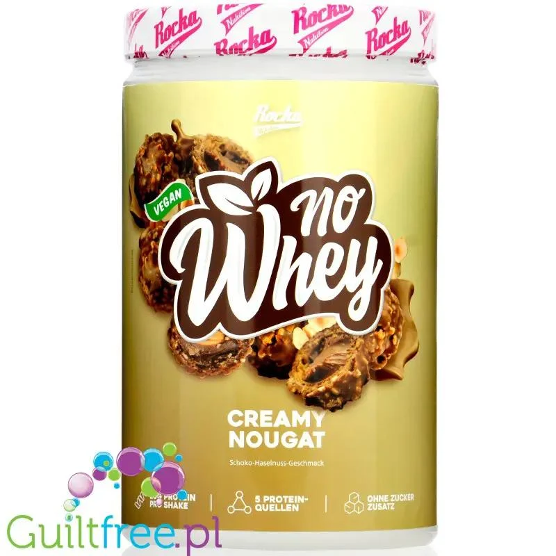 Rocka Nutrition Protein Shake Creamy Nougat 0,9kg - wegańska odżywka białkowa 4 źródeł białka